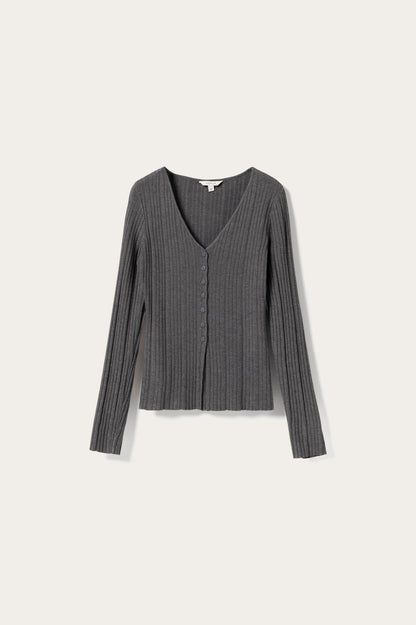N-Melvie Top Medium Grey Melange