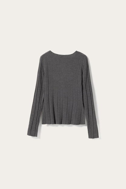 N-Melvie Top Medium Grey Melange