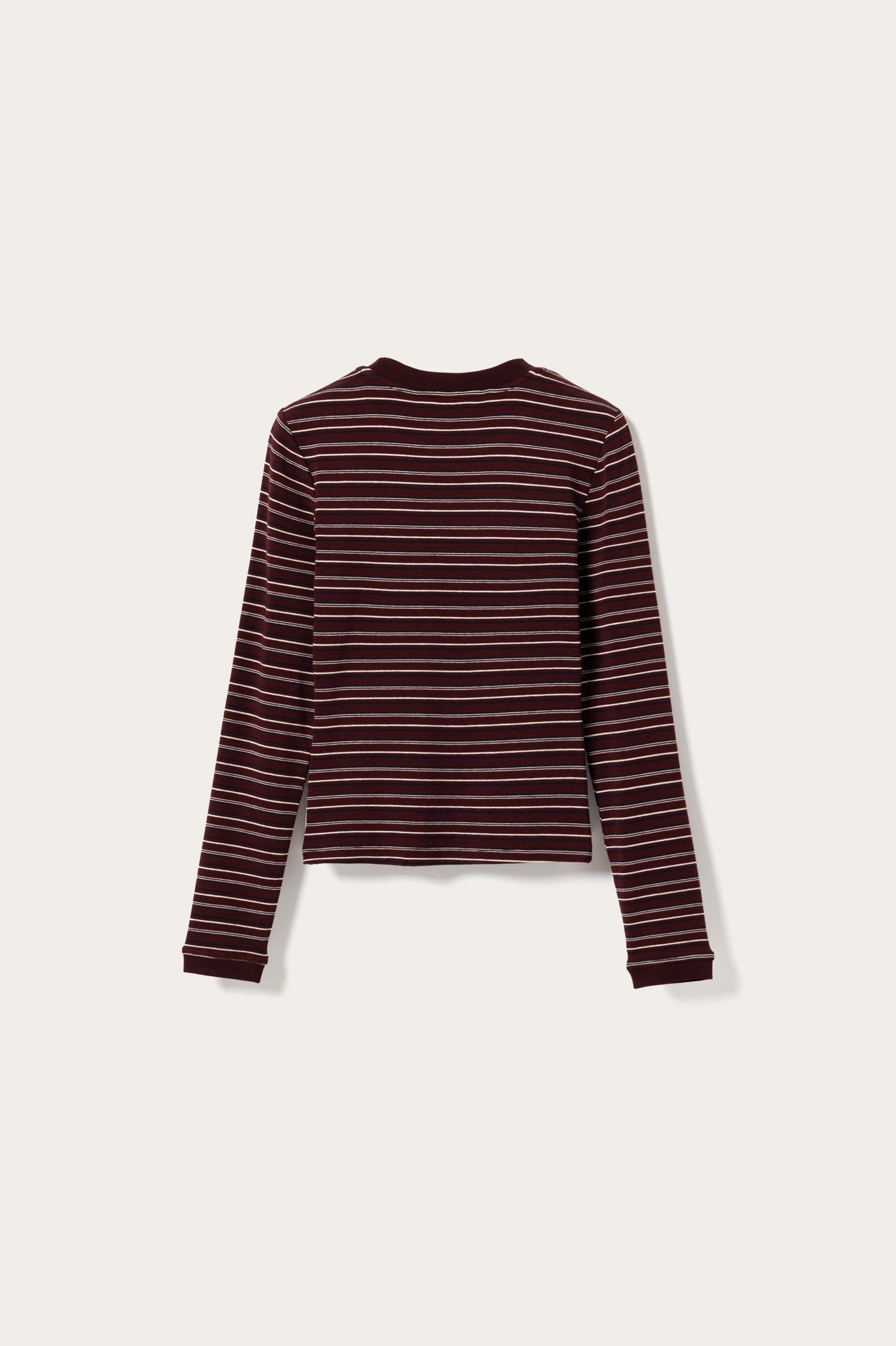 N-Mykel LS Top Dizzy Burgundy Stripe