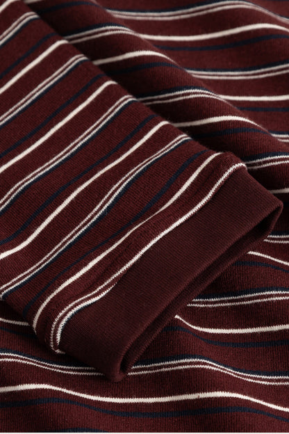 N-Mykel LS Top Dizzy Burgundy Stripe