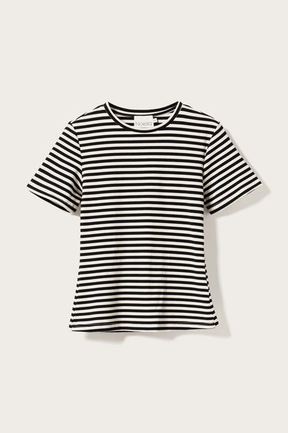 Lizzy Top Ivory Black Stripe