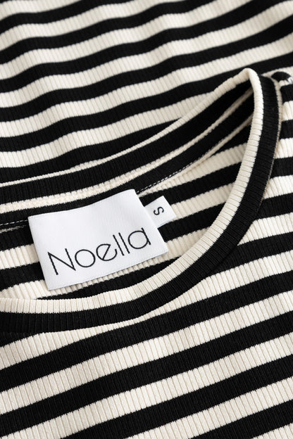 Lizzy Top Ivory Black Stripe