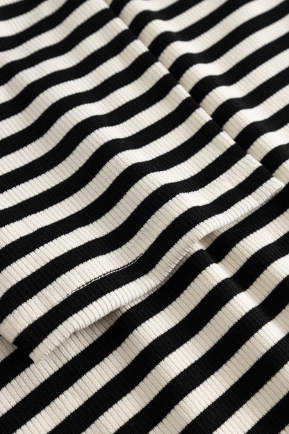 Lizzy Top Ivory Black Stripe