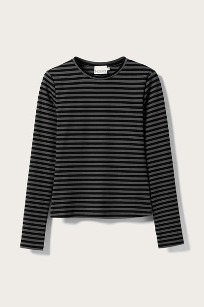 Luana Top Charcoal Mel. Black Stripe