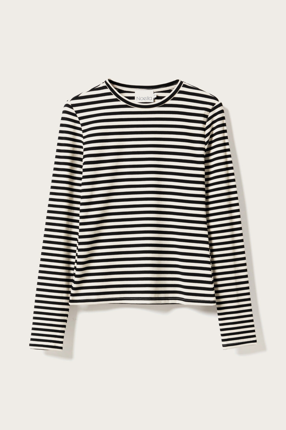 Luana Top Ivory Black Stripe