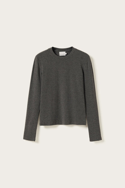 Lidie LS Top Dark Grey Melange