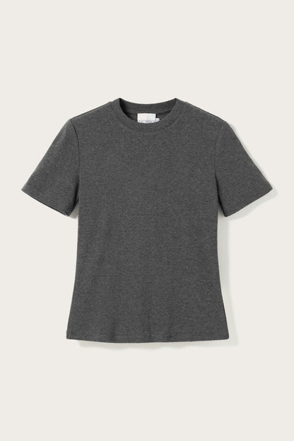 Lidie SS Top Dark Grey Melange