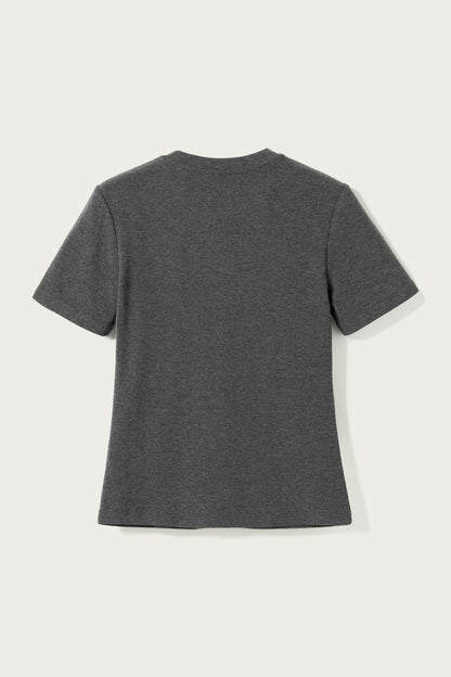 Lidie SS Top Dark Grey Melange