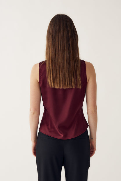 Laurentina Blouse Dusty Mahogany