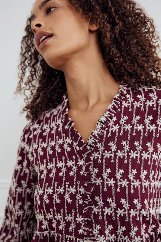 Matti Blouse Dusty Mahogany