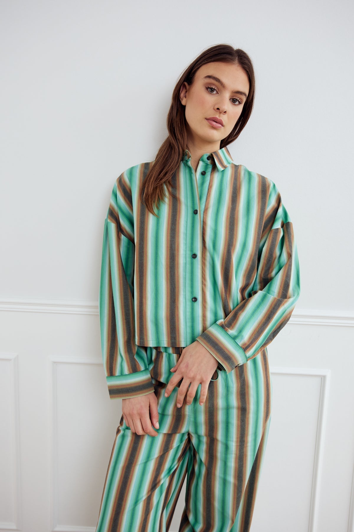 Liara Shirt Cosma Green Stripe