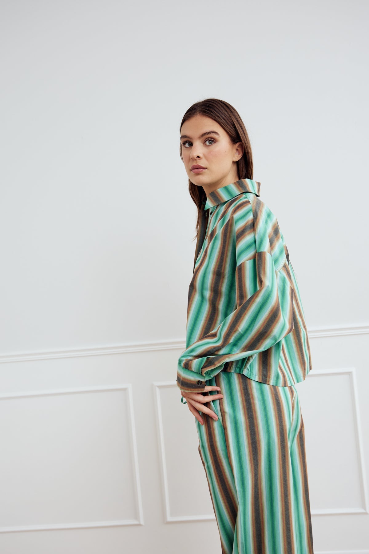 Liara Shirt Cosma Green Stripe