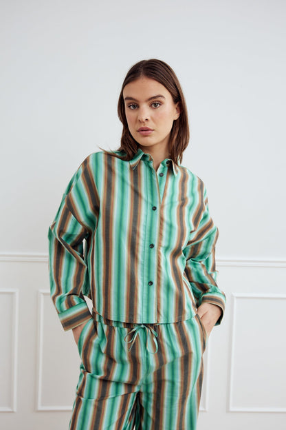 Liara Shirt Cosma Green Stripe