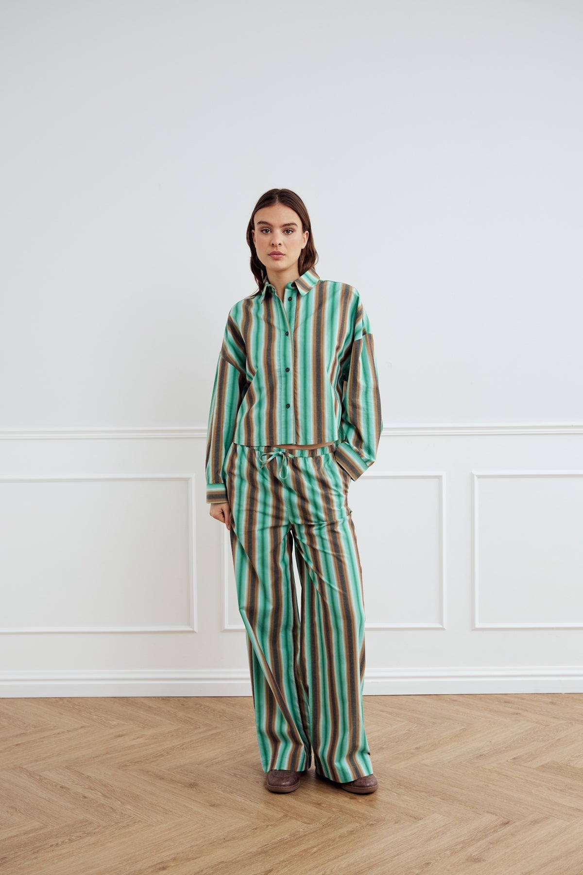 Liara Shirt Cosma Green Stripe