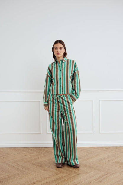 Liara Shirt Cosma Green Stripe