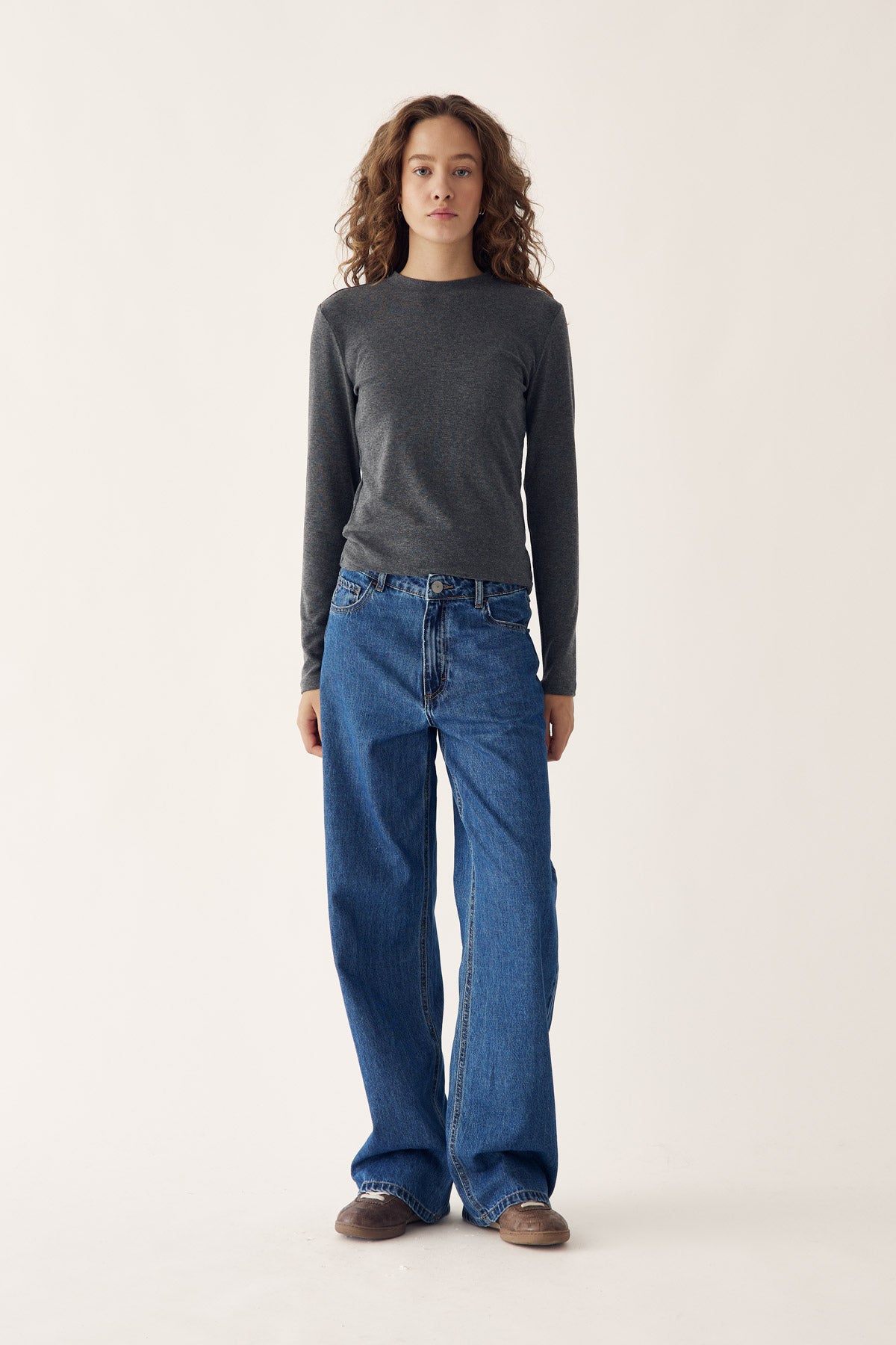 Lidie LS Top Dark Grey Melange