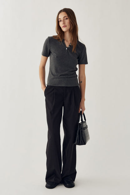 N-Milla Top Dark Grey Melange
