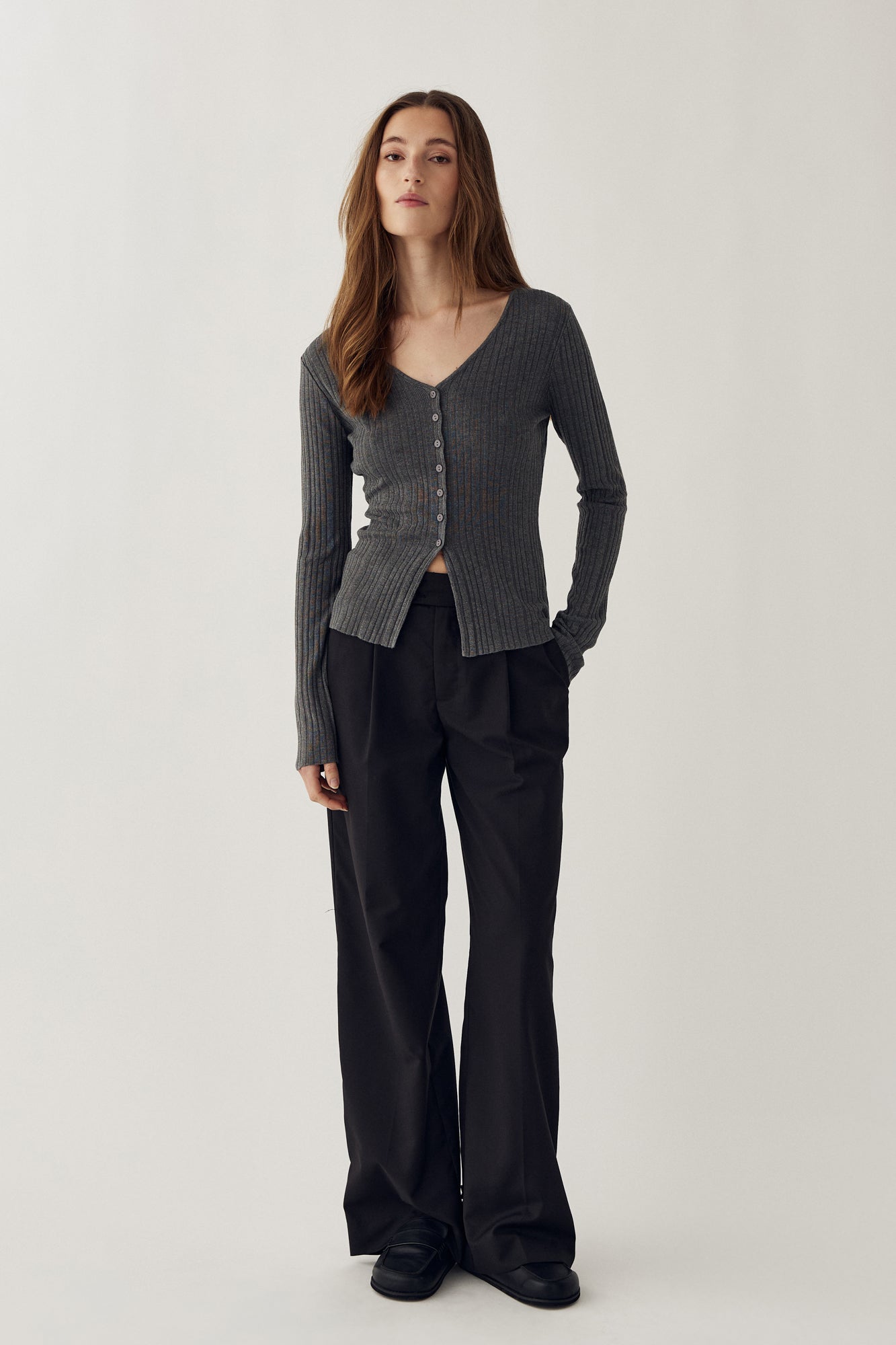 N-Melvie Top Medium Grey Melange