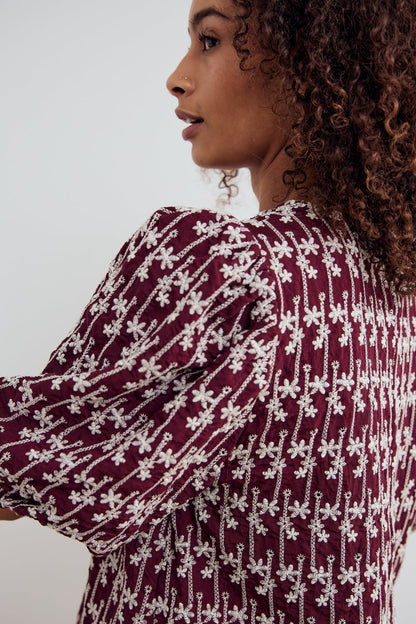 Shelly Blouse Dusty Mahogany