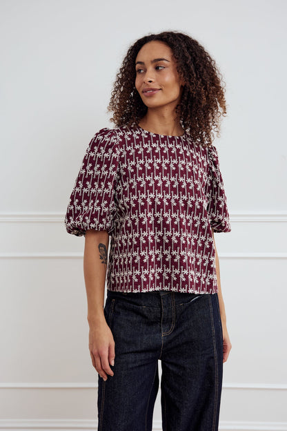 Shelly Blouse Dusty Mahogany