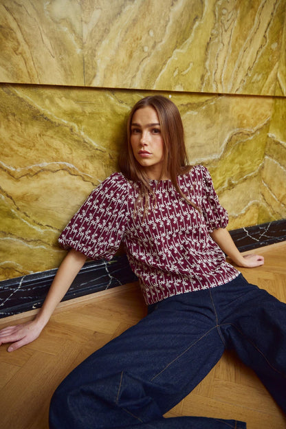 Shelly Blouse Dusty Mahogany