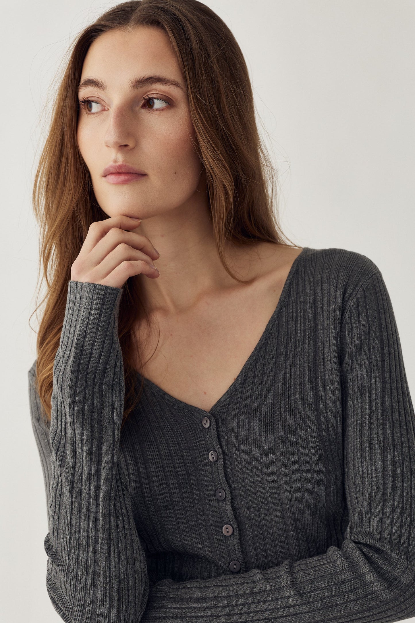 N-Melvie Top Medium Grey Melange
