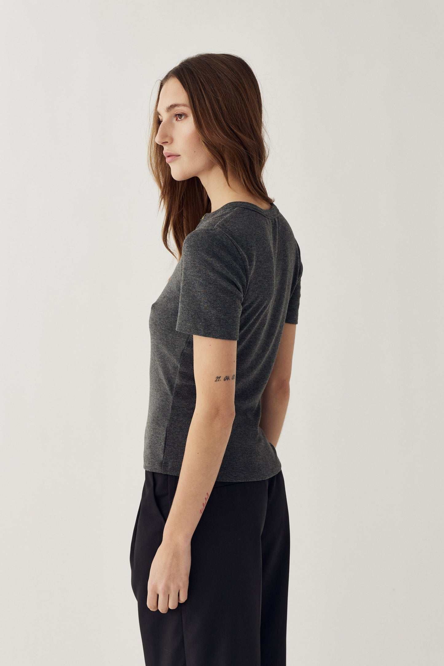 N-Milla Top Dark Grey Melange