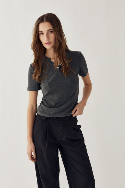 N-Milla Top Dark Grey Melange
