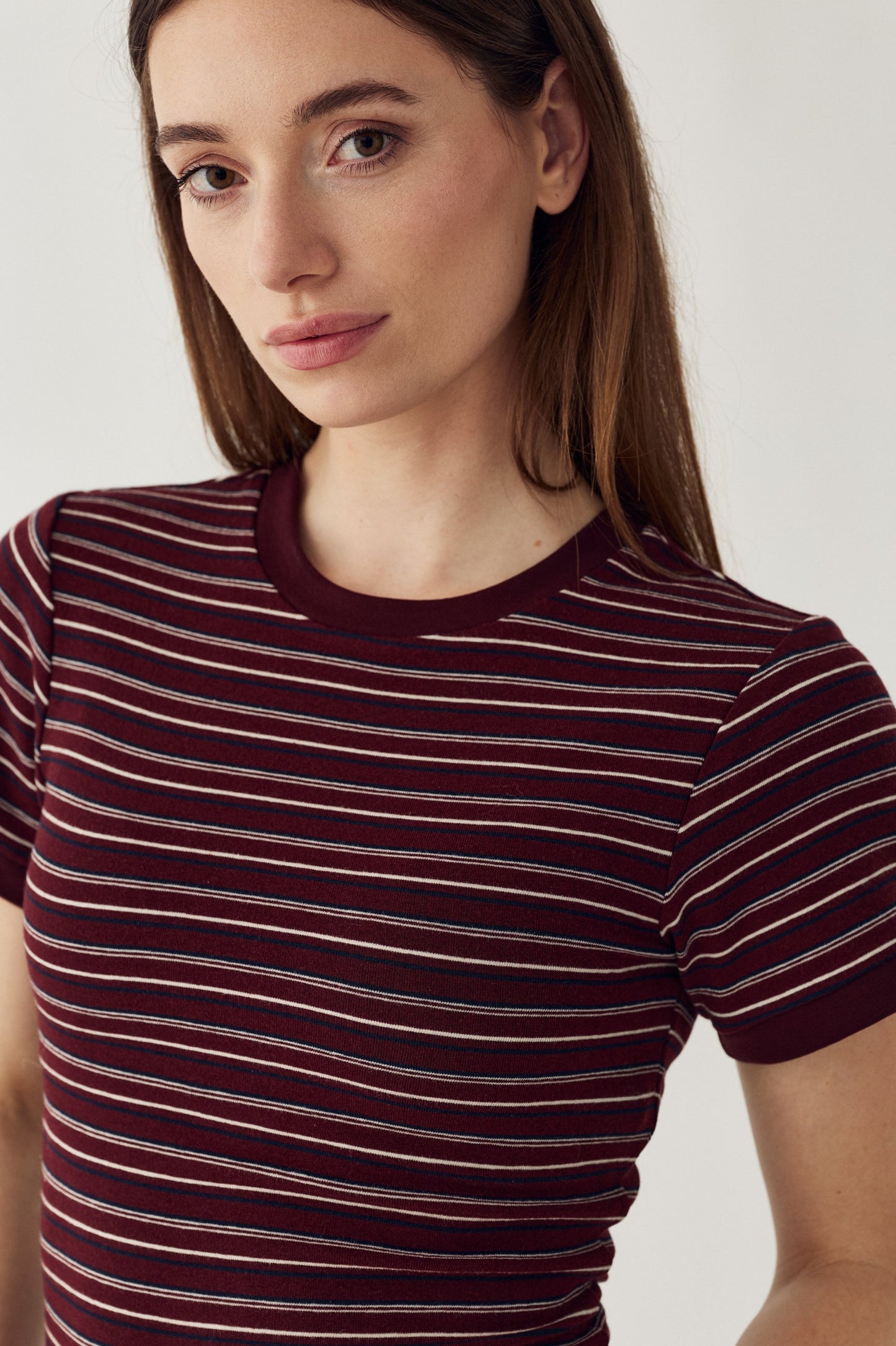 N-Mykel Top Dizzy Burgundy Stripe